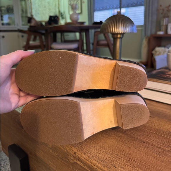 Swedish Hasbeens Jodhpur Black Leather Wood Clog Boots NEW - Picture 6 of 7